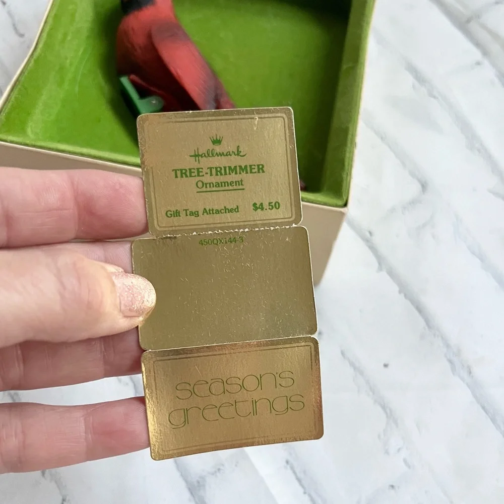 Vtg 1978 Hallmark Cardinal Bird Tree Trimmer Ornament Clip-On MIB Rare
